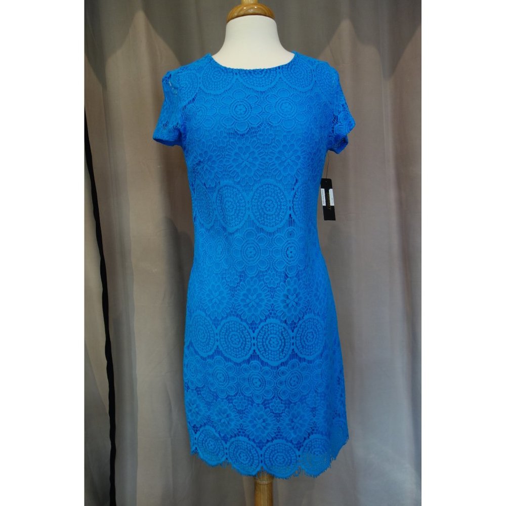 Laundry stretch lace dress, cap sleeves, NWT, 8